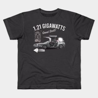 Back to the Future 1.21 Gigawatts DeLorean Car Kids T-Shirt